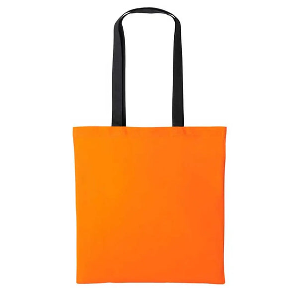 Nutshell Varsity Cotton Shopper - RL150 in orange with black handles against a white background