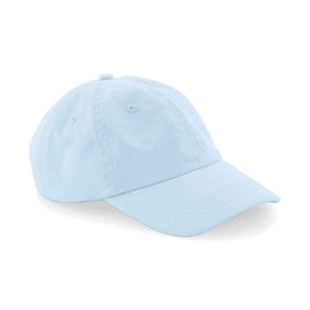 Beechfield Dad Cap - B653 in pastel blue on a white background