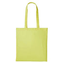 A pastel lemon long handle tote bag made of cotton, displayed against a white background. Nutshell Cotton Shopper - RL100