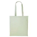 A pastel mint long handle tote bag made of cotton, displayed against a white background. Nutshell Cotton Shopper - RL100