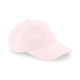 Beechfield Dad Cap - B653 in pastel pink on a white background