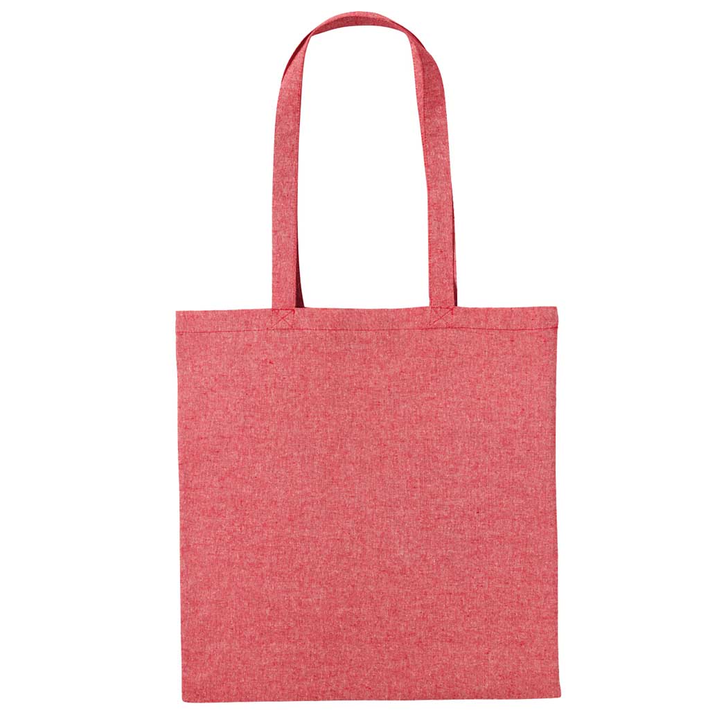 Red tote bag on a white background