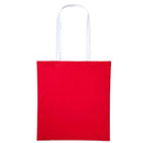 Nutshell Varsity Cotton Shopper - RL150 in fire red with white handles against a white background