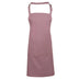 A rose pink bib apron with a neck strap and front pocket, displayed on a plain background. Colours Bib Apron with Pocket - PR154