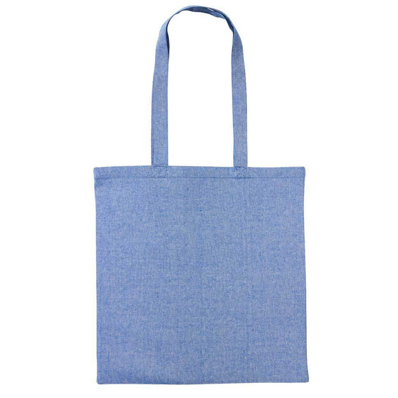 Nutshell Recycled Cotton Shopper - RL600 Royal Blue marl tote bag on a white background