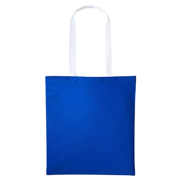 Nutshell Varsity Cotton Shopper - RL150 in royal blue with white handles against a white background