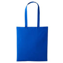 A royal blue long handle tote bag made of cotton, displayed against a white background. Nutshell Cotton Shopper - RL100