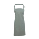 A sage green bib apron with a neck strap and front pocket, displayed on a plain background. Colours Bib Apron with Pocket - PR154
