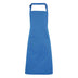 A sapphire blue bib apron with a neck strap and front pocket, displayed on a plain background. Colours Bib Apron with Pocket - PR154