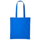 A sapphire blue long handle tote bag made of cotton, displayed against a white background. Nutshell Cotton Shopper - RL100