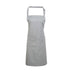 A silver bib apron with a neck strap and front pocket, displayed on a plain background. Colours Bib Apron with Pocket - PR154