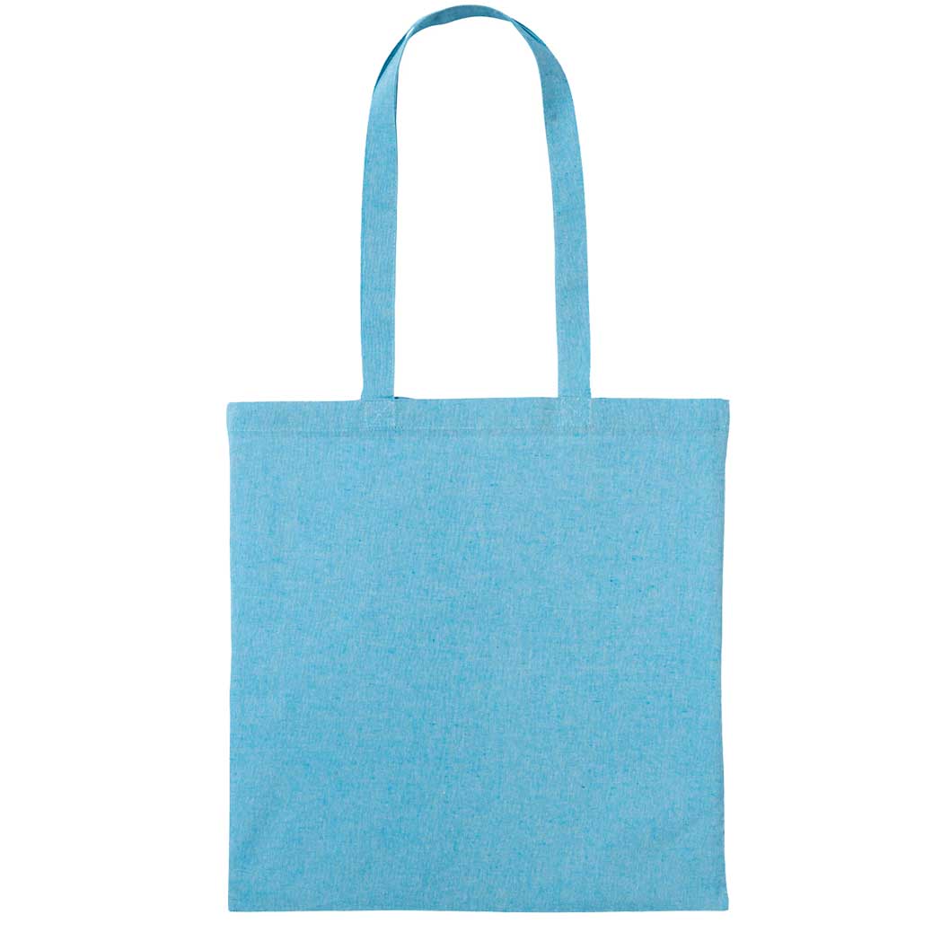 Blue tote bag on a white background