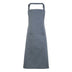 A steel grey bib apron with a neck strap and front pocket, displayed on a plain background. Colours Bib Apron with Pocket - PR154
