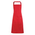 A strawberry red bib apron with a neck strap and front pocket, displayed on a plain background. Colours Bib Apron with Pocket - PR154