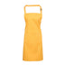 A sunflower yellow bib apron with a neck strap and front pocket, displayed on a plain background. Colours Bib Apron with Pocket - PR154