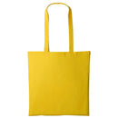 A sunflower yellow long handle tote bag made of cotton, displayed against a white background. Nutshell Cotton Shopper - RL100