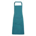 A teal blue bib apron with a neck strap and front pocket, displayed on a plain background. Colours Bib Apron with Pocket - PR154