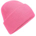 Beechfield Classic Engineered Deep-Cuffed Beanie - B385R in true pink on a white background