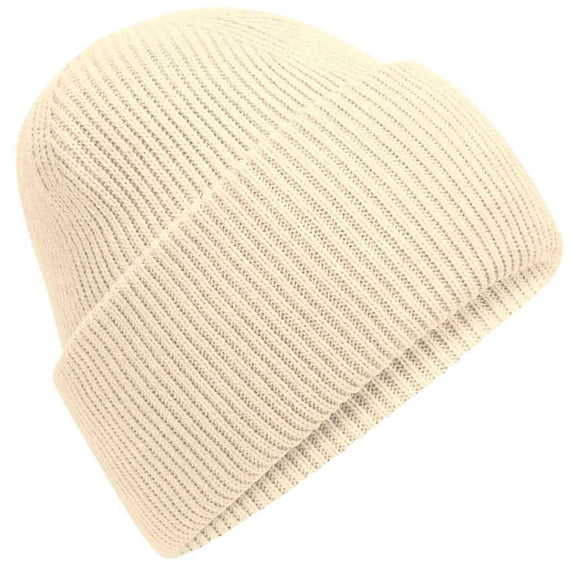 Beechfield Classic Engineered Deep-Cuffed Beanie - B385R in vanilla on a white background
