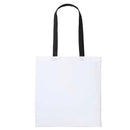 Nutshell Varsity Cotton Shopper - RL150 in white with black handles against a white background