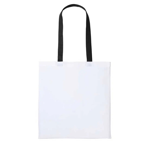 Nutshell Varsity Cotton Shopper - RL150 in white with black handles against a white background