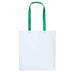 Nutshell Varsity Cotton Shopper - RL150 in white with kelly green handles against a white background