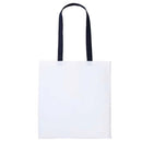 Nutshell Varsity Cotton Shopper - RL150 in white with oxford navy handles against a white background