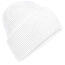 Beechfield Classic Engineered Deep-Cuffed Beanie - B385R in white on a white background