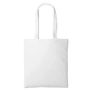 A white long handle tote bag made of cotton, displayed against a white background. Nutshell Cotton Shopper - RL100