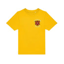 Yellow PE T-Shirt for Longridge C of E Primary School with school crest to the left chest area.