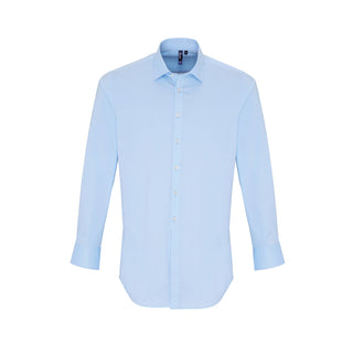 Buy pale-blue Men&#39;s Stretch-Fit Cotton Long-Sleeve Shirt PR244
