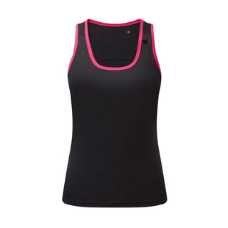 Buy black-hot-pink Women&#39;s Panelled Fitness Vest - TR023